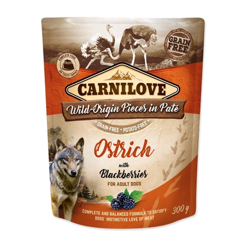 CARNILOVE DOG PATE OSTRICH konservi suņiem Strauss 300g